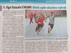 NÁSTUP: 1. liga futsalu CHLMF: Betis opět všechno vyhrál