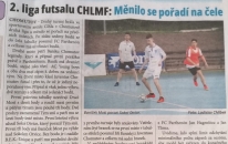 NÁSTUP: 2. liga futsalu CHLMF: Měnilo se pořadí na čele
