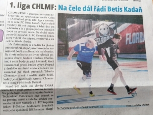 NÁSTUP: 1. liga futsalu CHLMF: Na čele dál řádí Betis Kadaň
