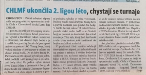 NÁSTUP: CHLMF ukončila 2. ligou léto, chystají se turnaje