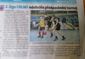 NÁSTUP: 2. liga CHLMF odehrála předposlední turnaj