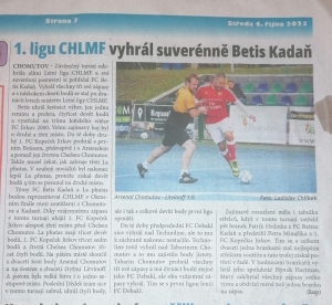NÁSTUP: 1. ligu CHLMF vyhrál suverénně Betis Kadaň