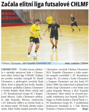 NÁSTUP: Začala elitní liga futsalové CHLMF