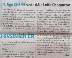 NÁSTUP: 1. ligu CHLMF vede dále LoKo Chomutov